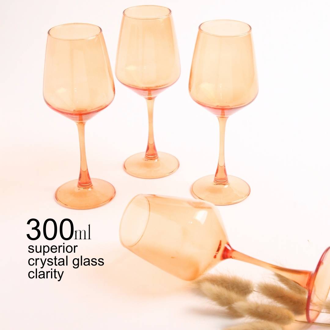 Wine Glass Set - Amber (300ml) Crystal Glassware Set