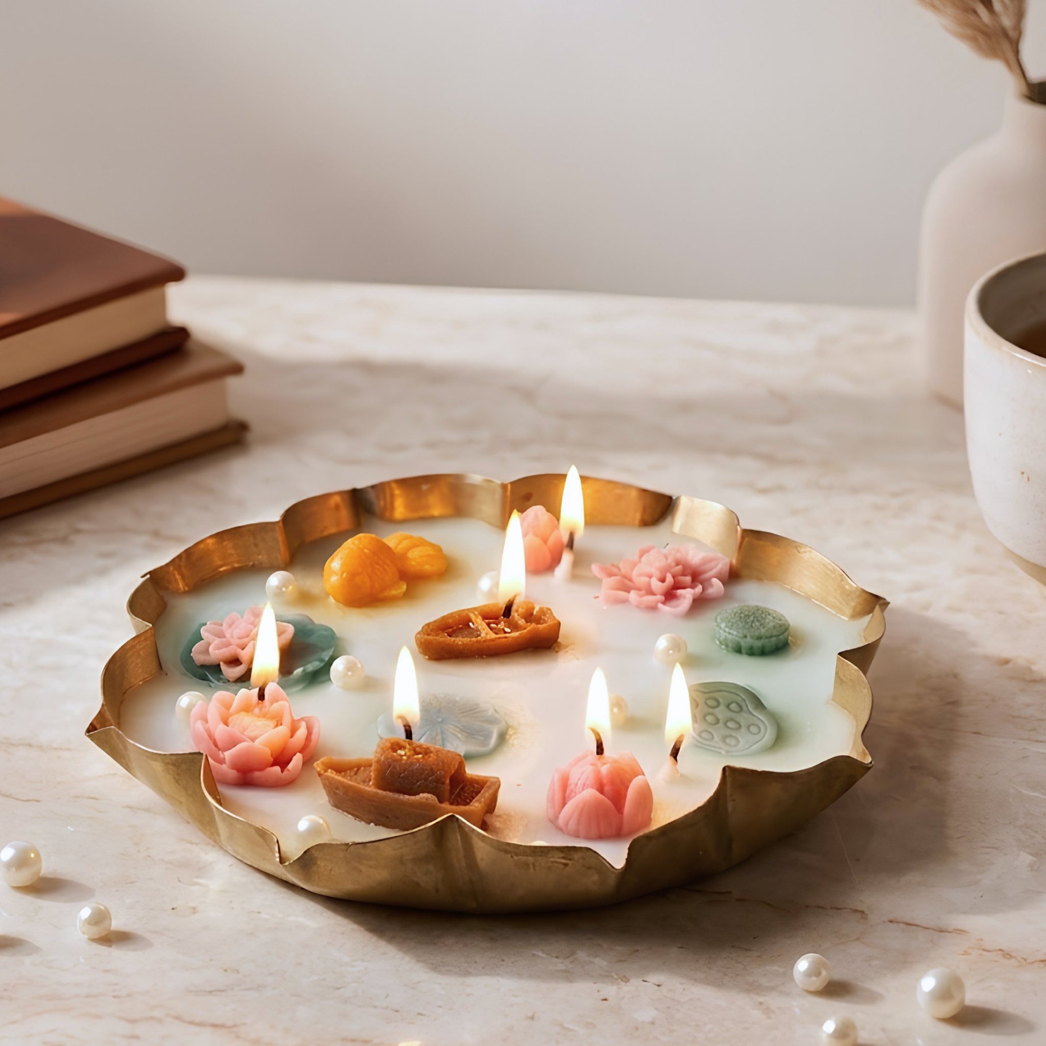 Giftbox- Tea by the Lotus Pond (4 Tea Cups + Lotus Pond Candle)