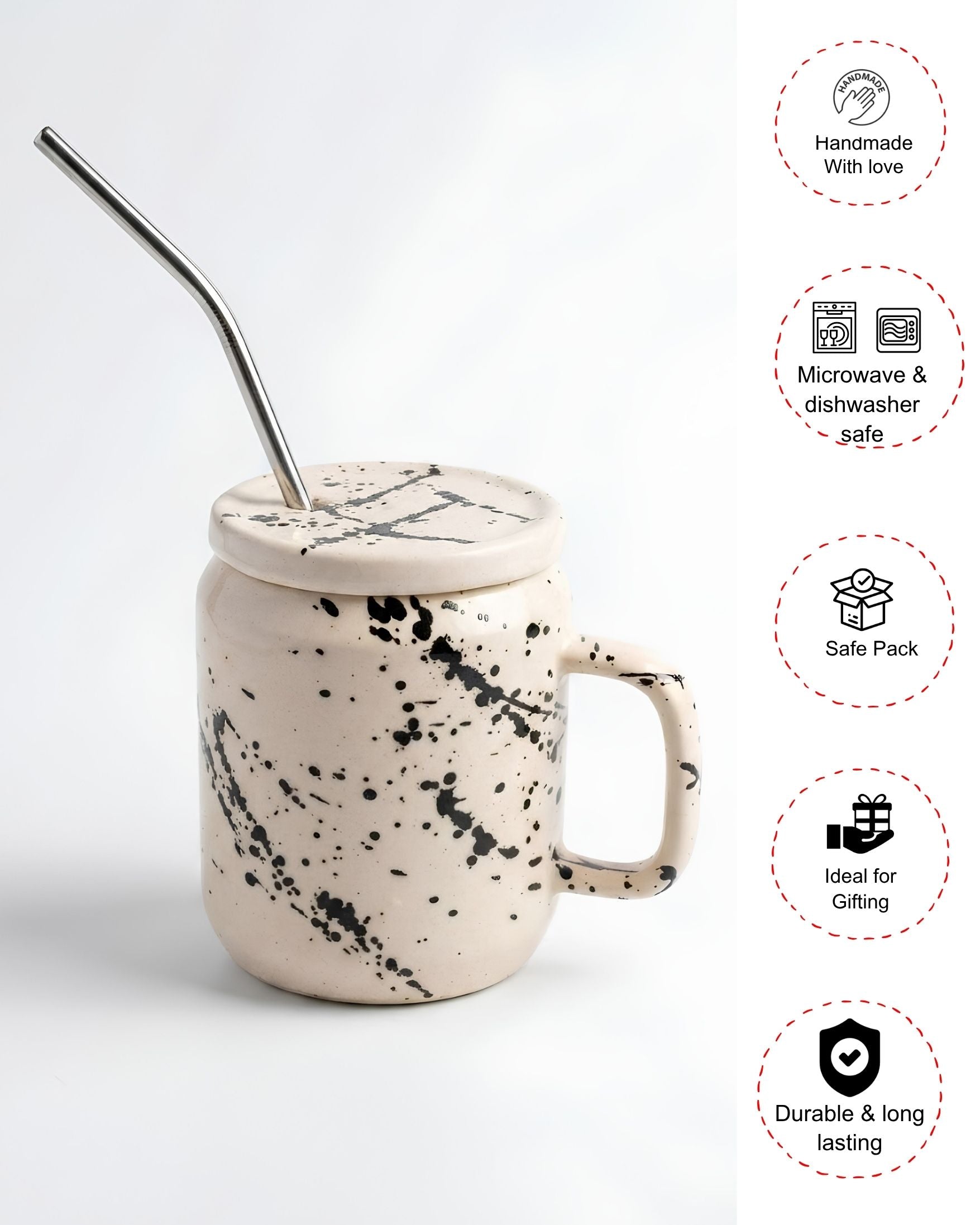 Chrome Tumbler - With Lid & Straw (350ml)