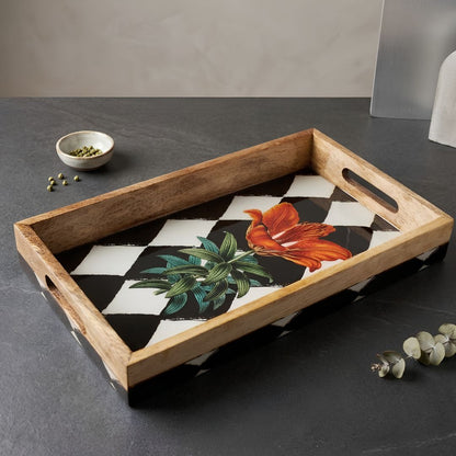 Tiger Lilly Serving Tray- 14"X 8" (Mango wood)