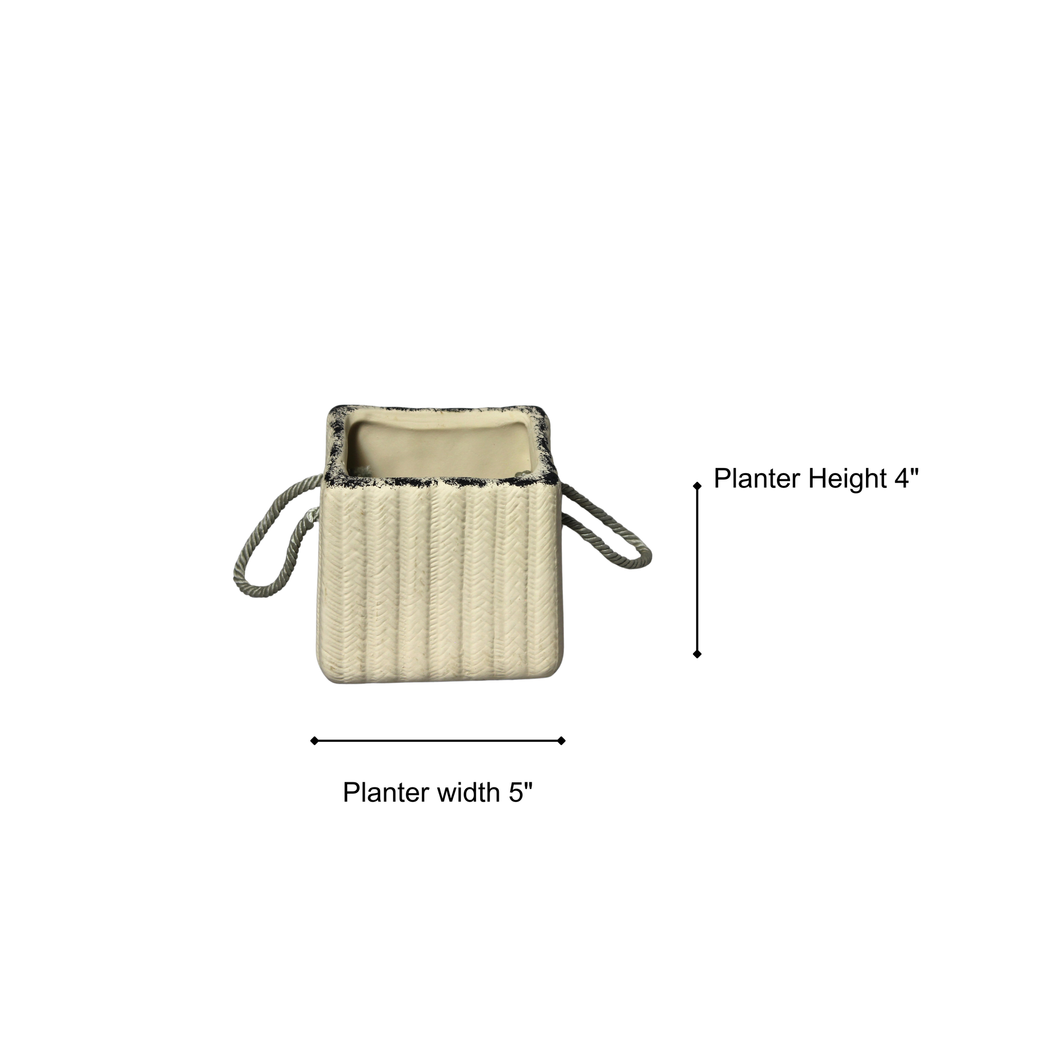 Carry Bag Planters – Unique Ceramic Pots set of 2 Sand & Beige colored planters