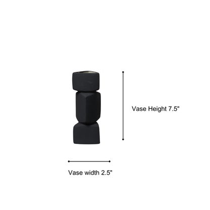 Monochrome Block Vase set of 2 – Abstract Black & White