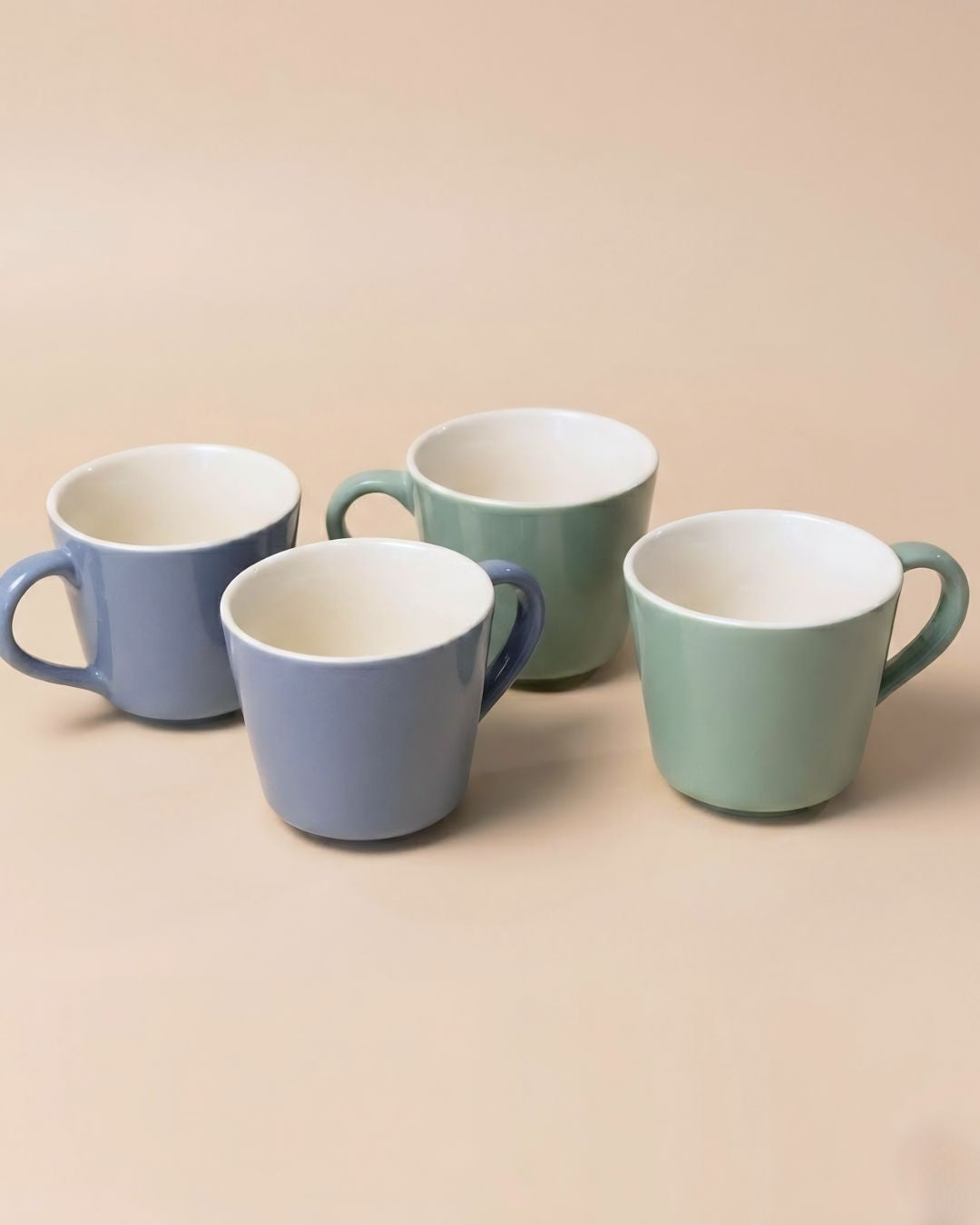 Tea Cup Set- Everyday Pastels, Lavender & Green (set of 4)