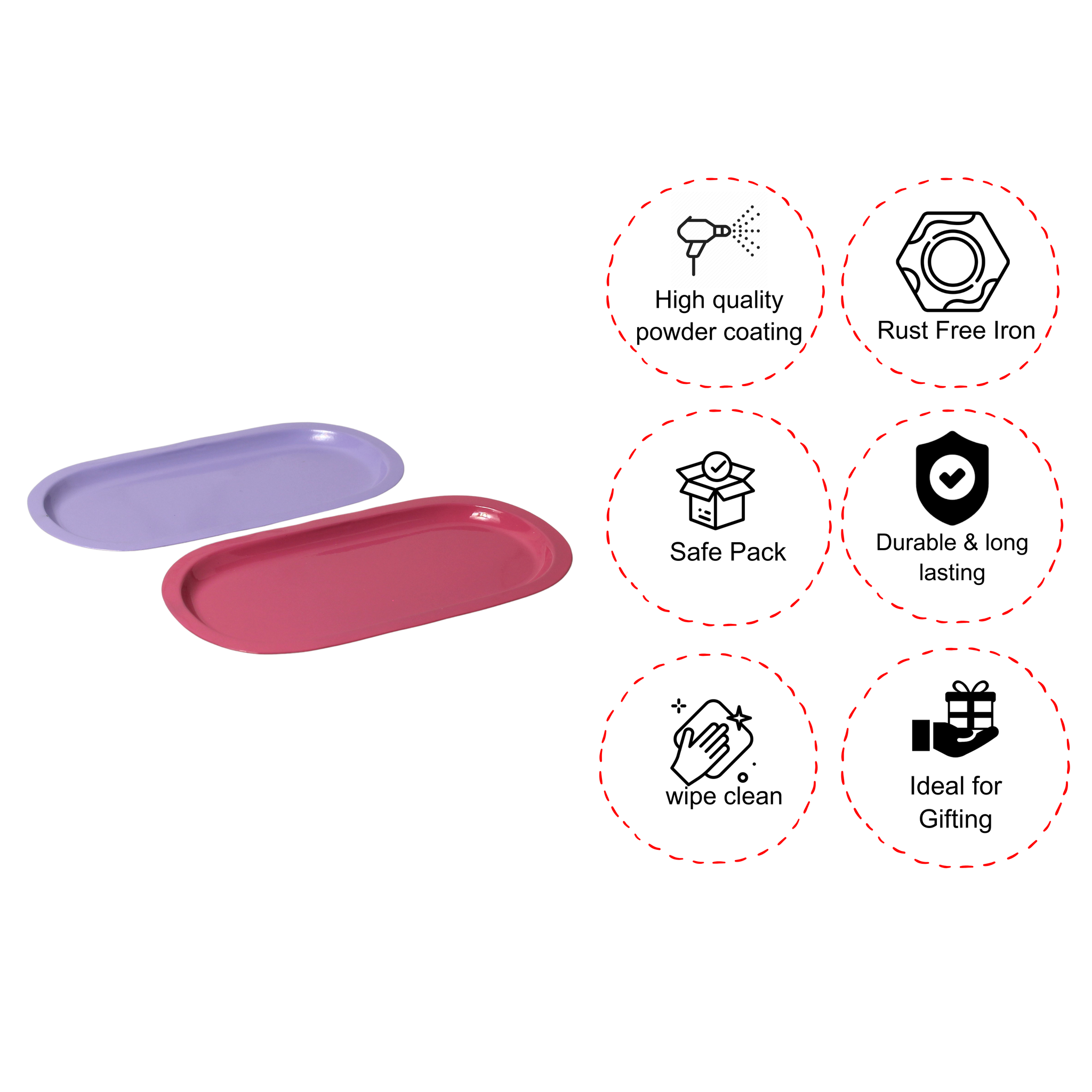Pastel Duo Accessory Trays – Pink & Purple Tray Set