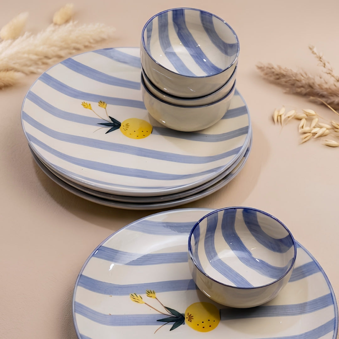 Apricot Ceramic Dinner Plates Set