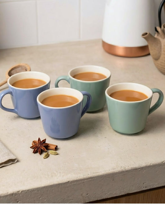 Tea Cup Set- Everyday Pastels, Lavender & Green (set of 4)