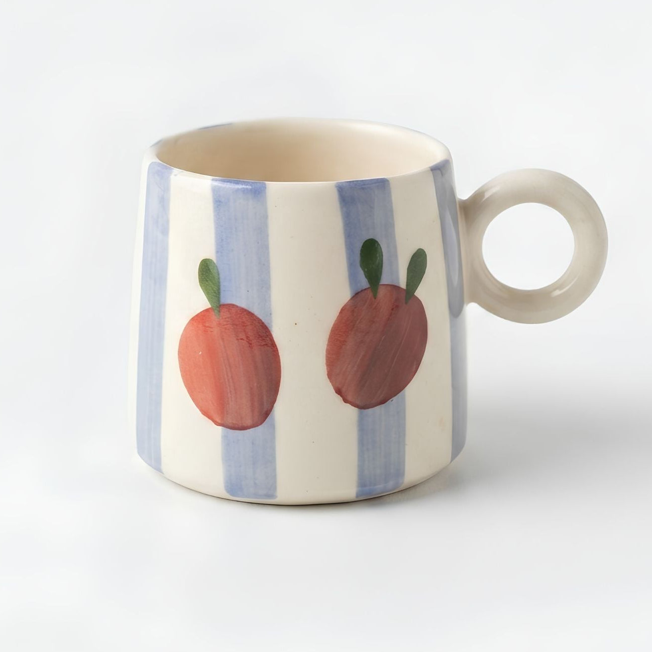 Tomatoes on Stripe Ceramic Mug-300ml