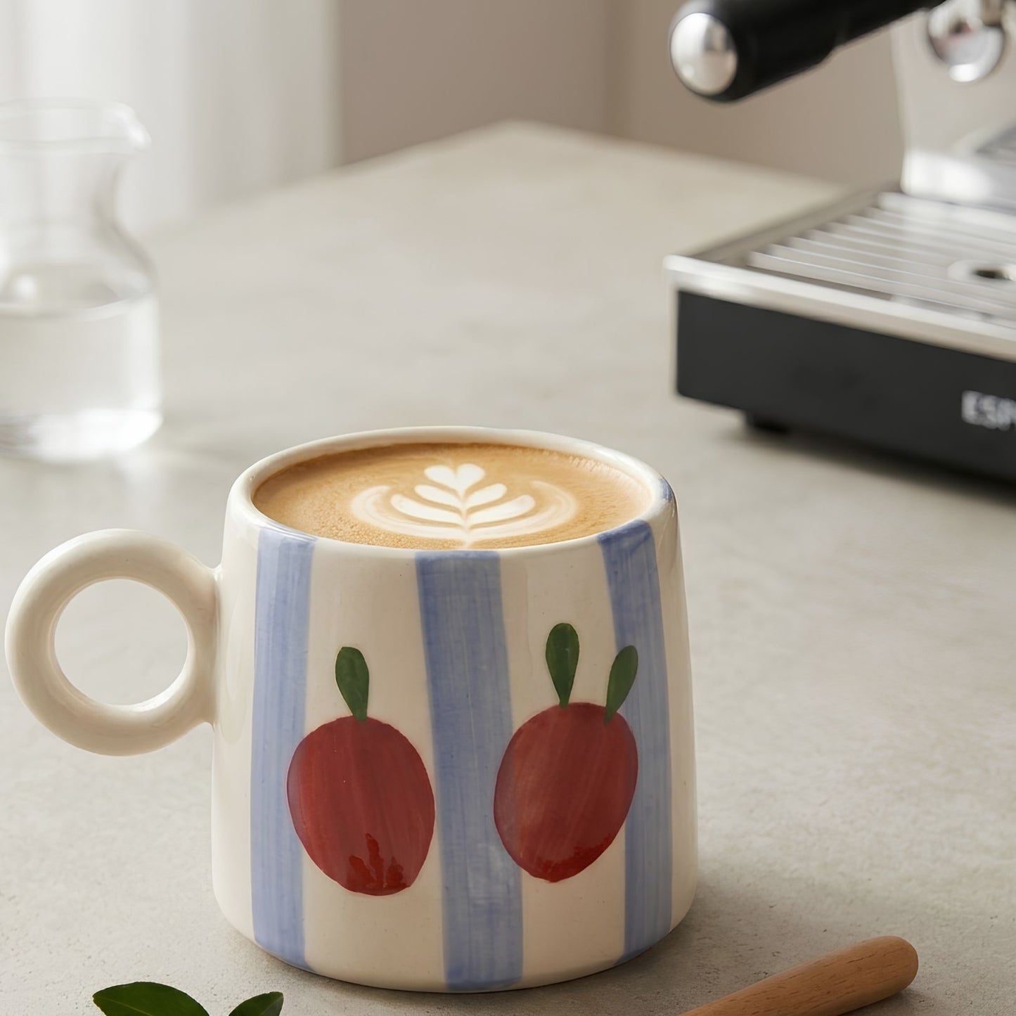 Tomatoes on Stripe Ceramic Mug-300ml