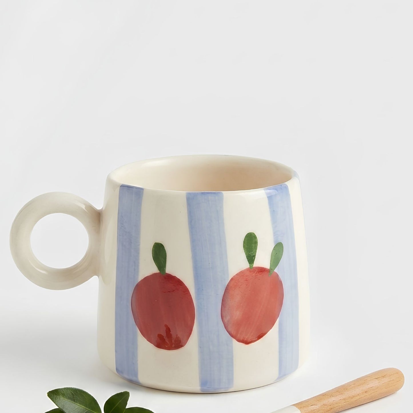 Tomatoes on Stripe Ceramic Mug-300ml