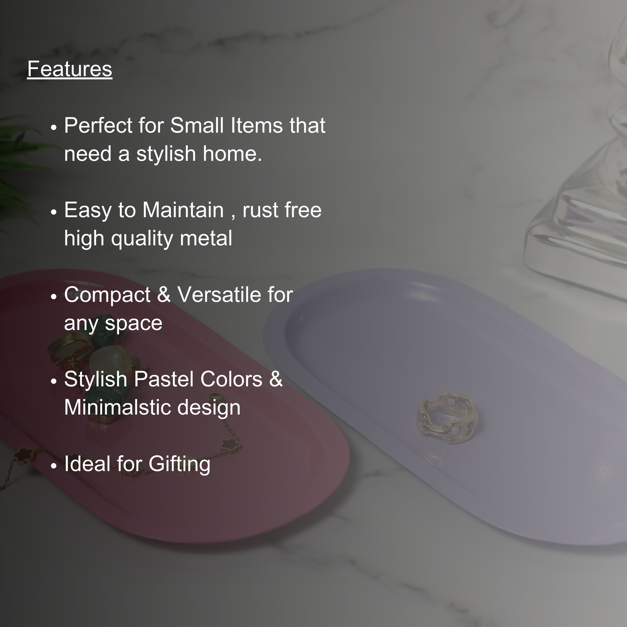 Pastel Duo Accessory Trays – Pink & Purple Tray Set