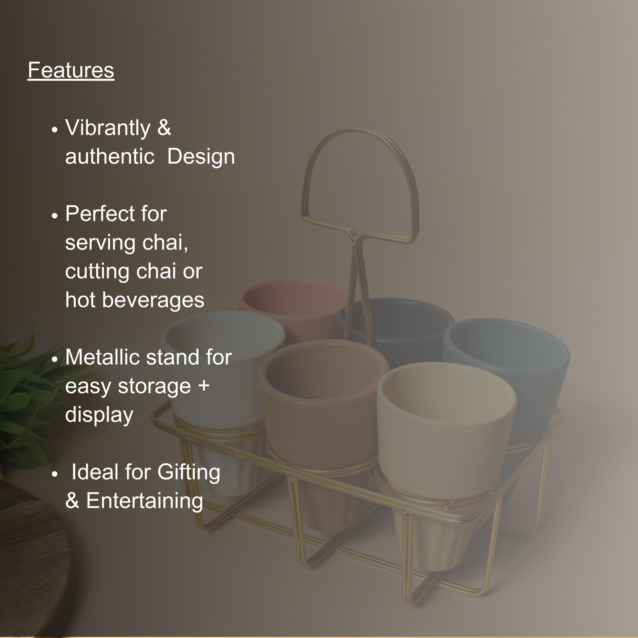 Colorful Kulhad Set with Stand – Vibrant Chai Experience