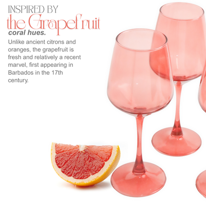 Wine Glass Set - Grapefruit (300ml) Crystal Glassware Set