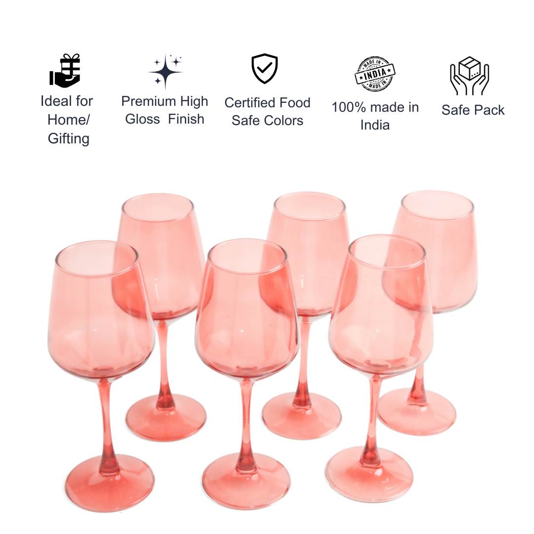 Wine Glass Set - Grapefruit (300ml) Crystal Glassware Set