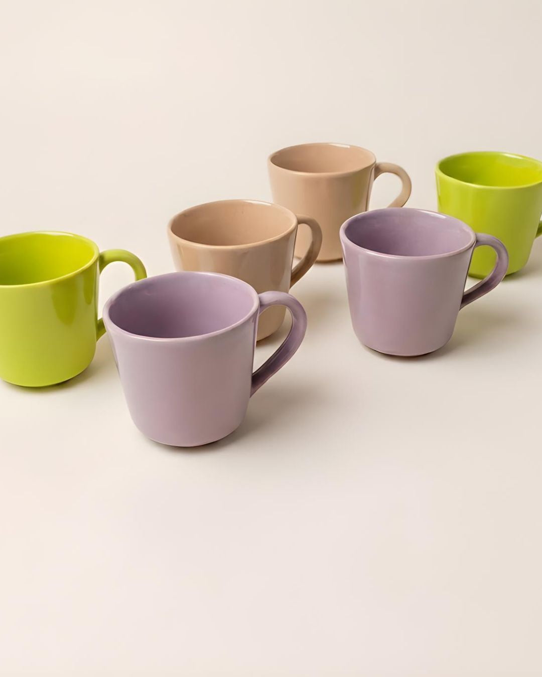 Tea Cup Set- Everyday Pastels, (Set of 6)
