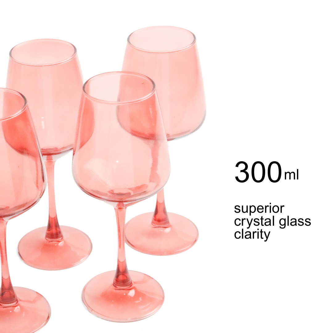 Wine Glass Set - Grapefruit (300ml) Crystal Glassware Set