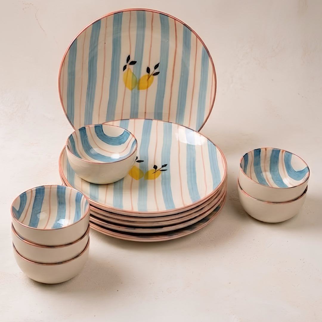 Breeze & Lemons 12Pcs Ceramic Dinner Set
