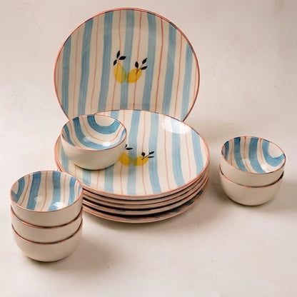 Breeze & Lemons 12Pcs Ceramic Dinner Set