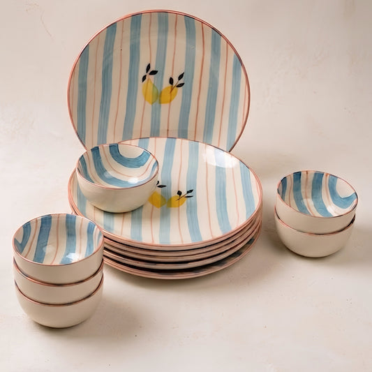 Breeze & Lemons 12Pcs Ceramic Dinner Set