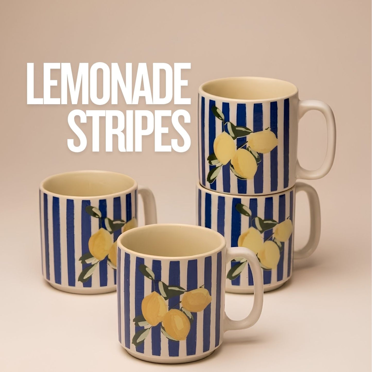 Lemonade Stripes -Tea cups/ Espresso cups (Set of 4) (Copy)