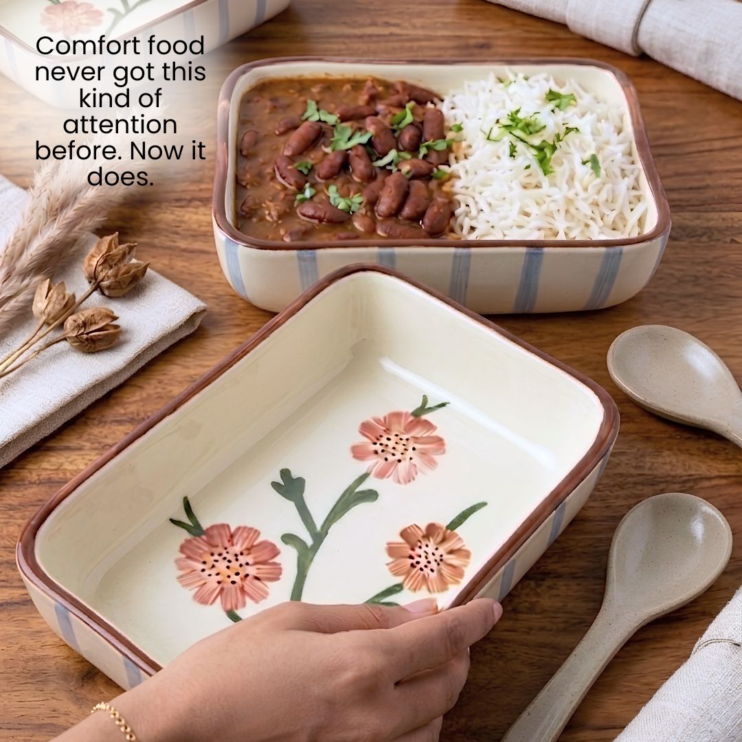Bloom & Bake Ceramic Serving Dish -900 ml, Single