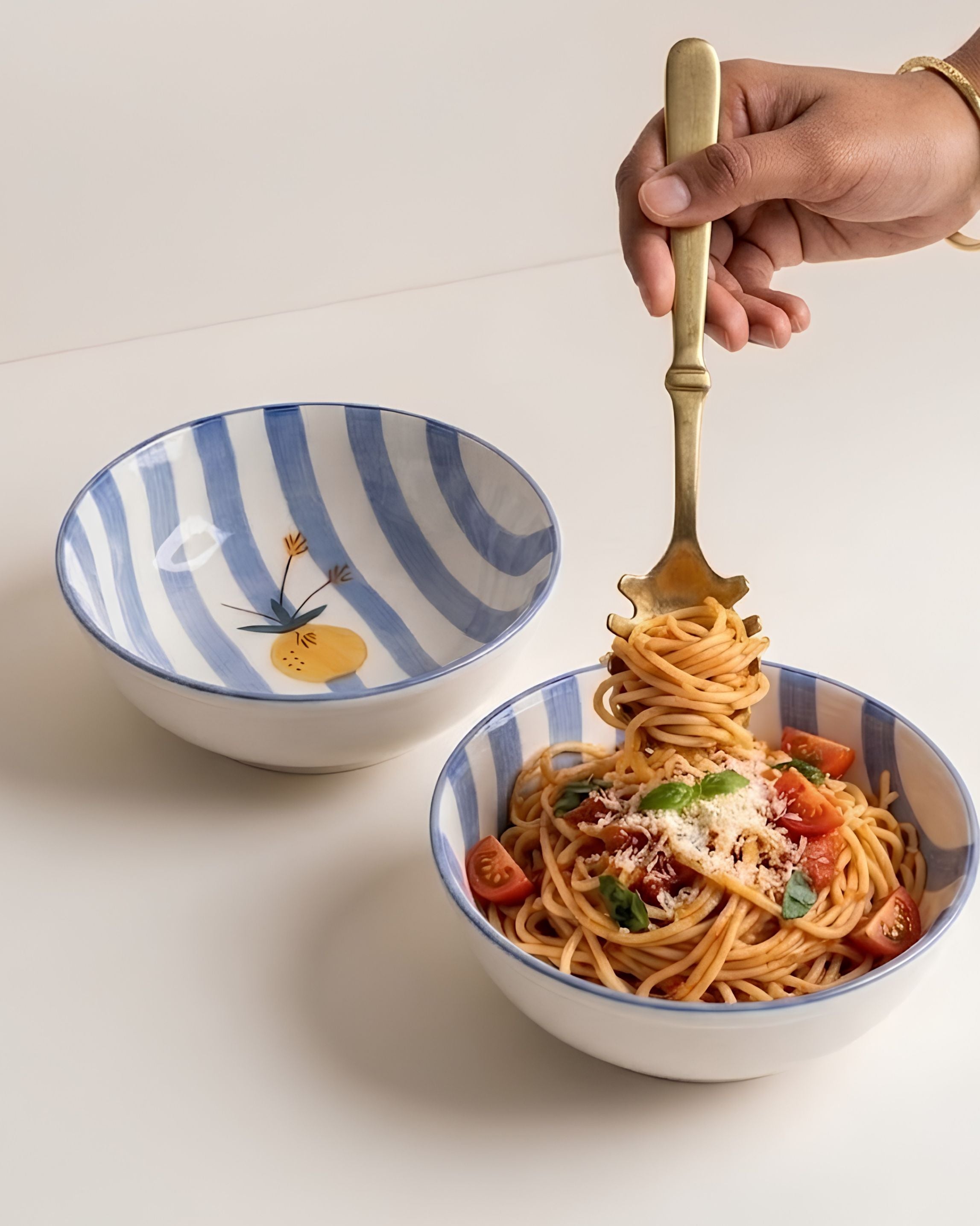 Apricot Ceramic Bowls set of 2- (700ml) Multipurpose Bowls