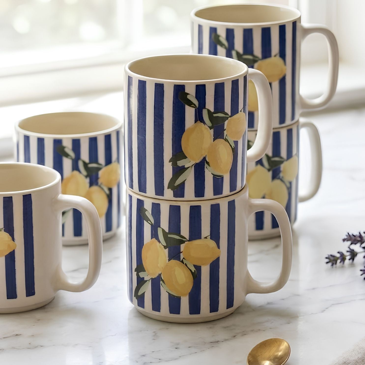 Lemonade Stripes -Tea cups/ Espresso cups (Set of 4) (Copy)