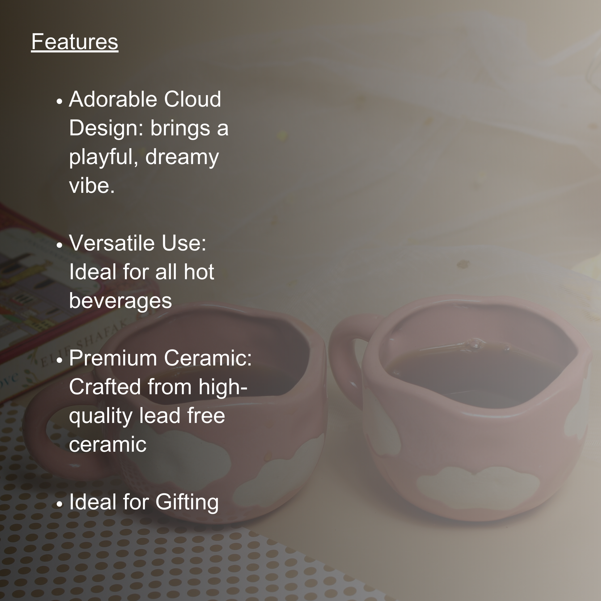 Pink Cloud- Mugs Set-  (4 Pcs)