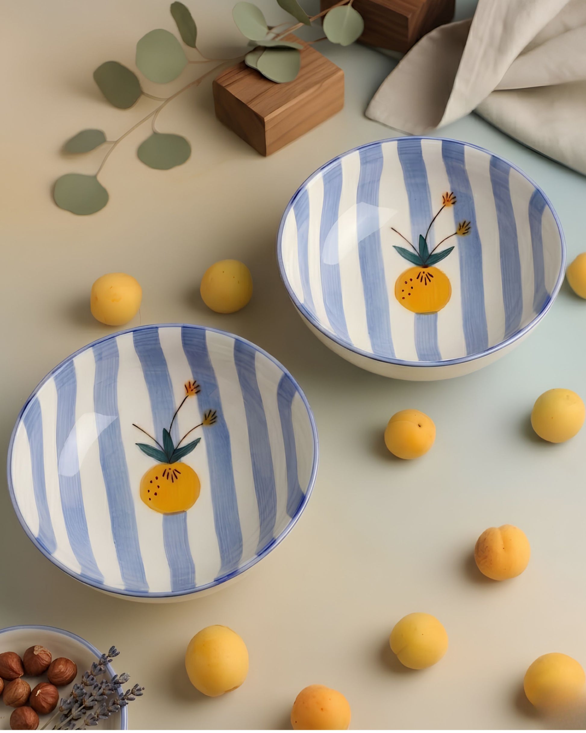 Apricot ceramic multipurpose bowls set of 2 700ml - del hogar
