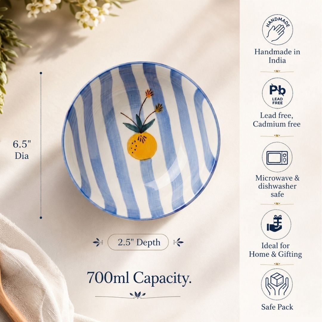 Apricot Ceramic Bowl (single) - Multipurpose Deep Bowl (700ml)