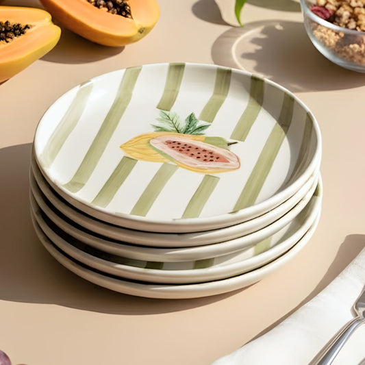Olive Papaya 8" Plate- For Paratha, pizza & more