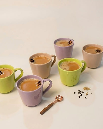 Tea Cup Set- Everyday Pastels, (Set of 6)