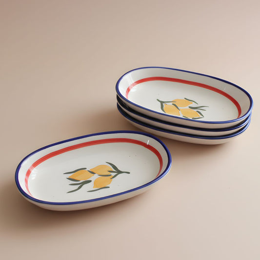Lemon Zest Deep Plates - Oval Pasta Plates