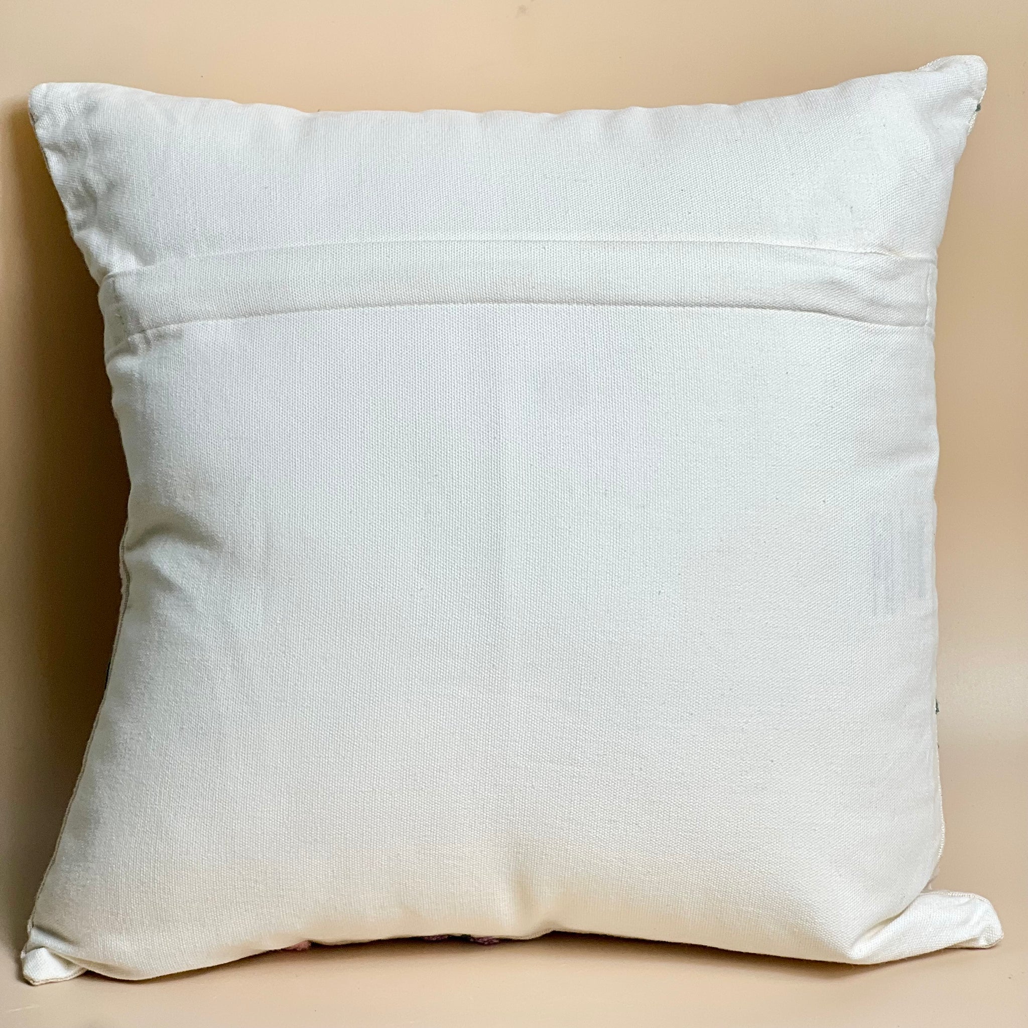 Pastel Blossom Embroidered Cushion Cover - Off white