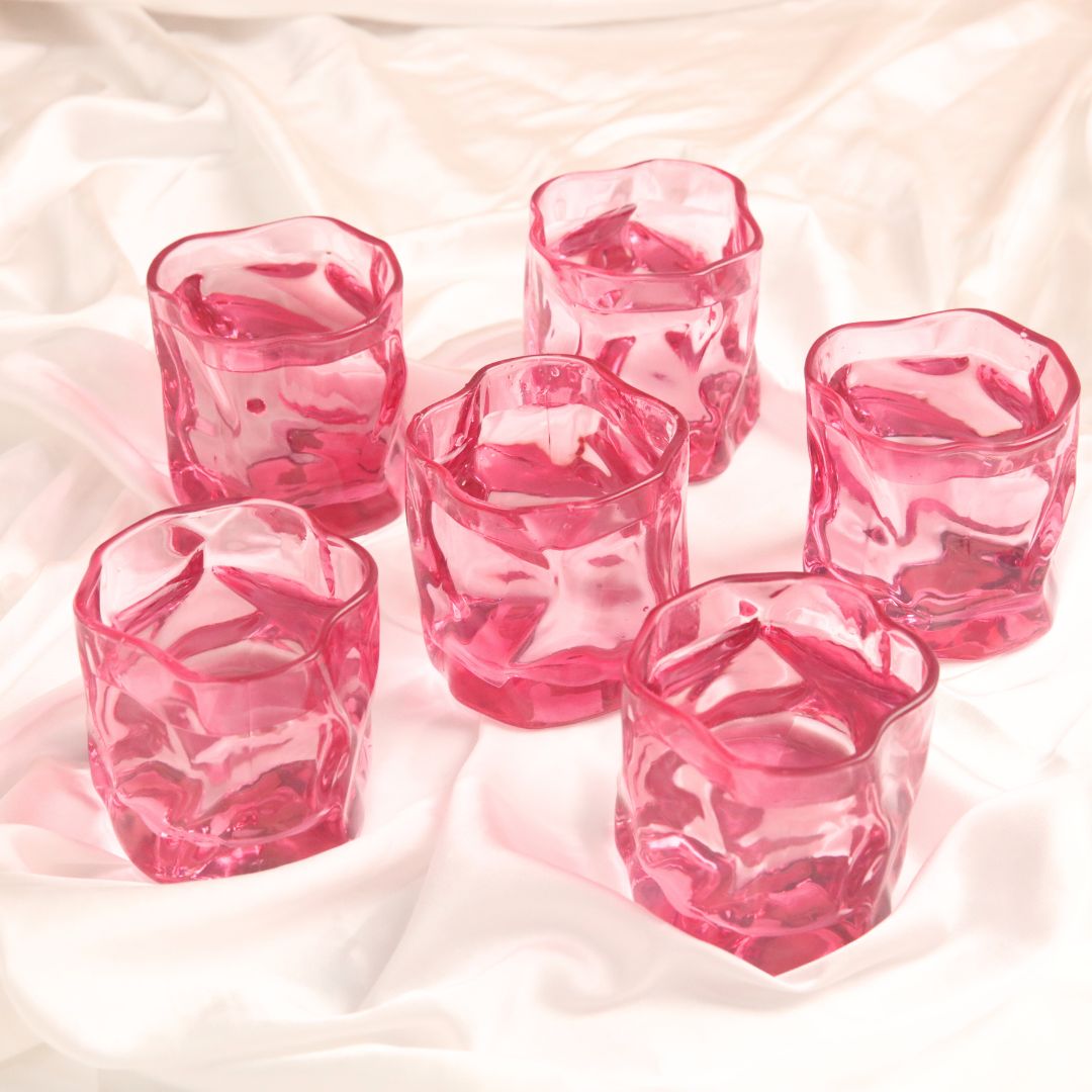 Serving Glasses- Fuchsia Pink (250ml) Set of Glasses