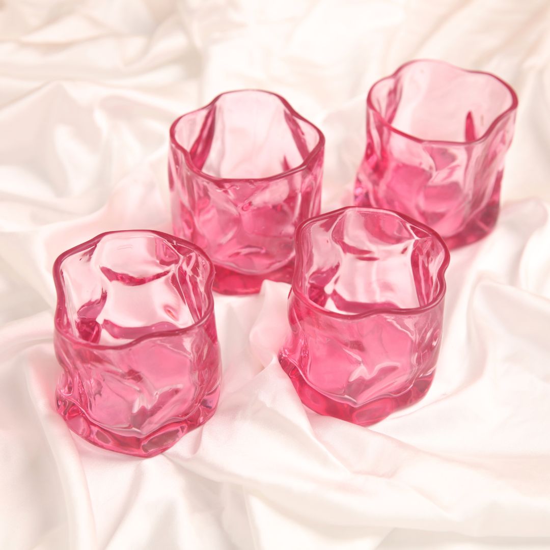 Serving Glasses- Fuchsia Pink (250ml) Set of Glasses