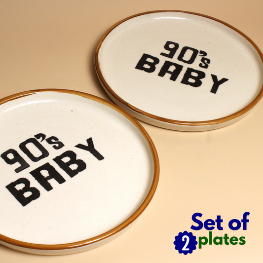 90's Baby Plates – Retro  Inspired, Set of 2 Quarter Plates