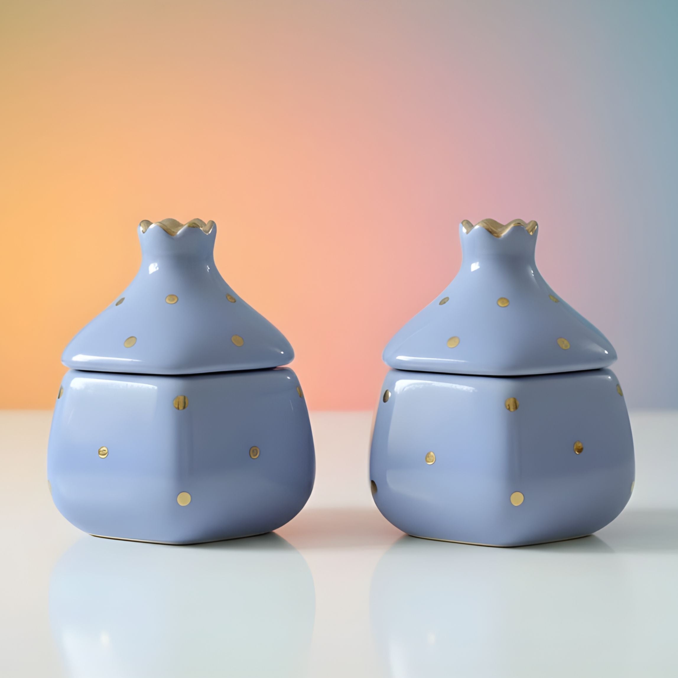 Pomegranate  Jars- Gold dusted (Ice Blue ,300ml)