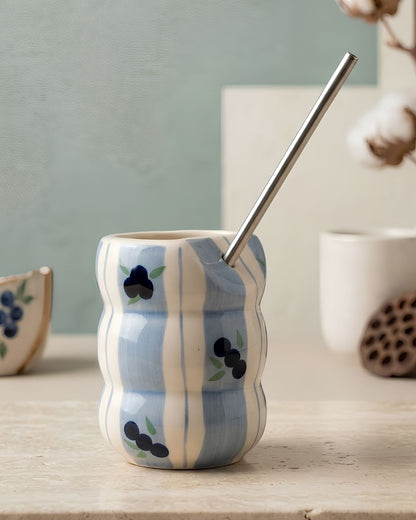 Blueberry tumbler with straw (280ml)