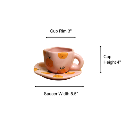 Fiesta Pink & Orange Cup and Saucer Set