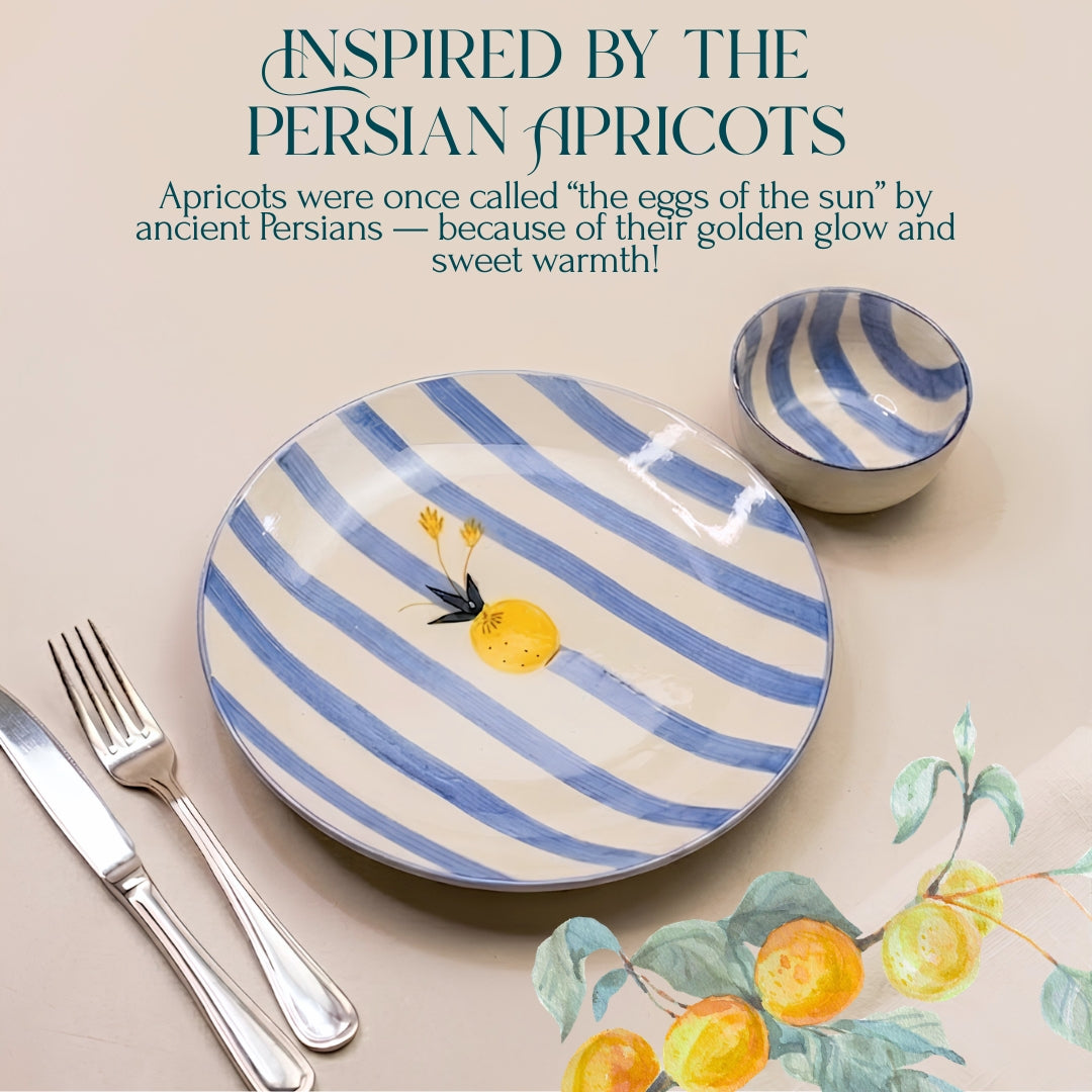 Apricot 8 Pcs Ceramic Dinner Set- Plates+ Bowls