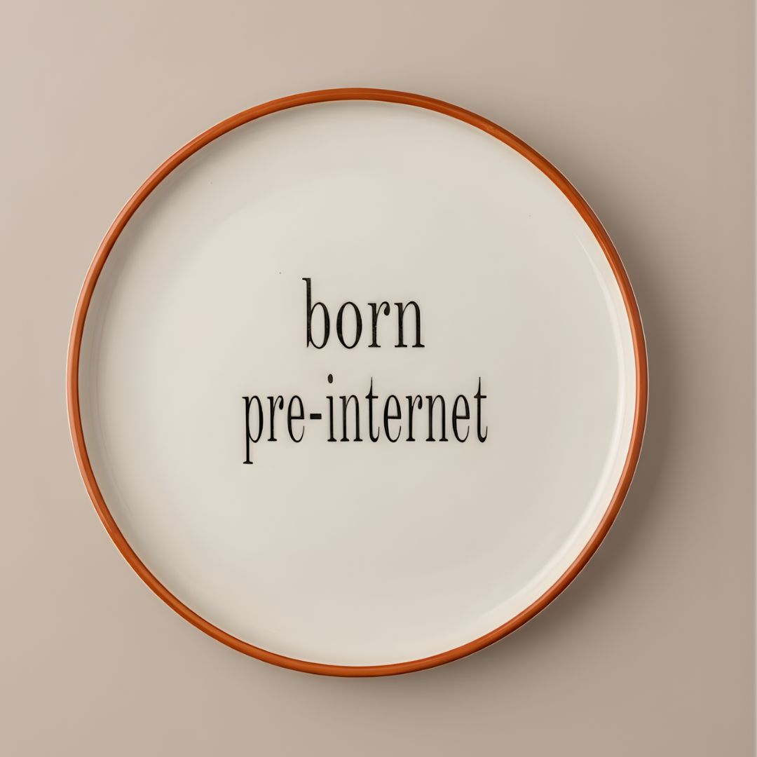 pre-internet plates– Retro  Inspired, Set of 2 Quarter Plates