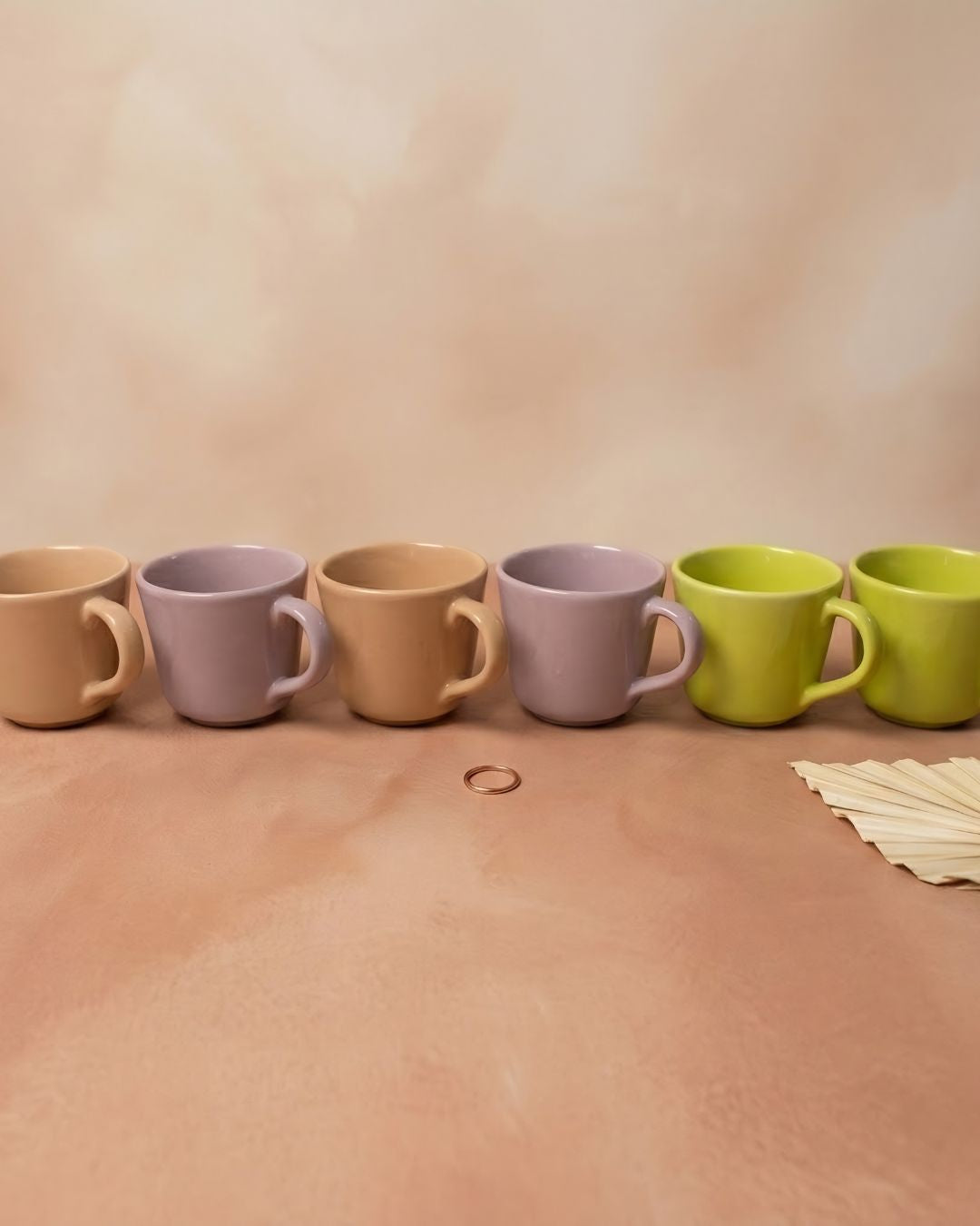 Tea Cup Set- Everyday Pastels, (Set of 6)