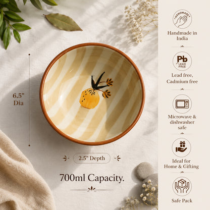Apricot Ceramic Bowl Set (Blue + Brown)