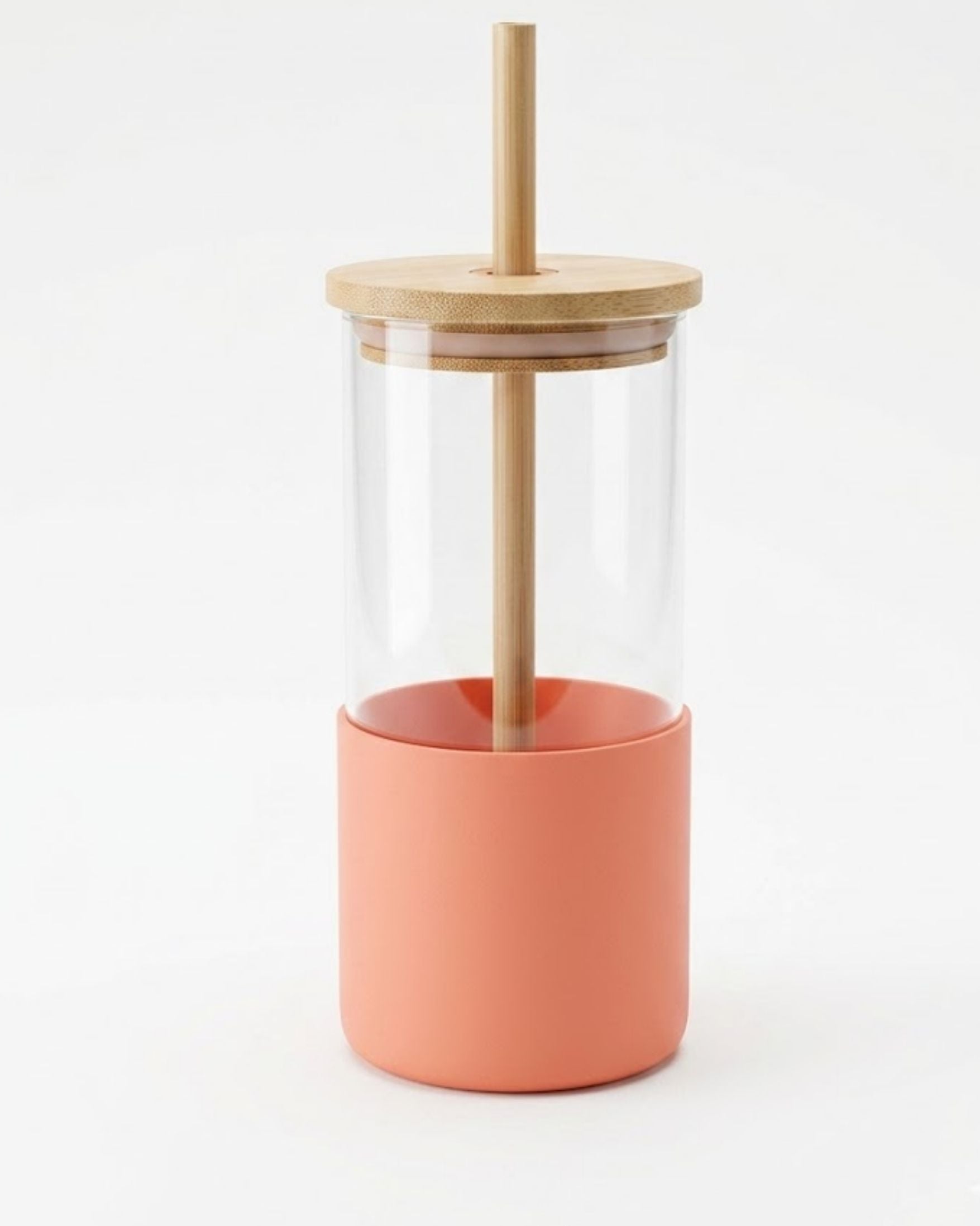 Cozy glass tumbler - with lid & straw (400ml)