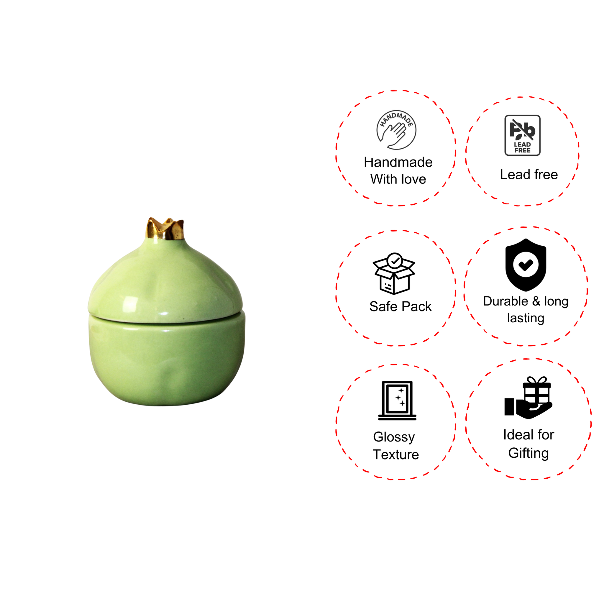 Pomegranate Ceramic Jars set of 2 - Small Storage Delight