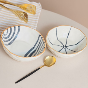 Beige Bowl Set- Set of 2 Large Bowls