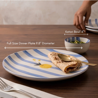 Apricot 8 Pcs Ceramic Dinner Set- Plates+ Bowls