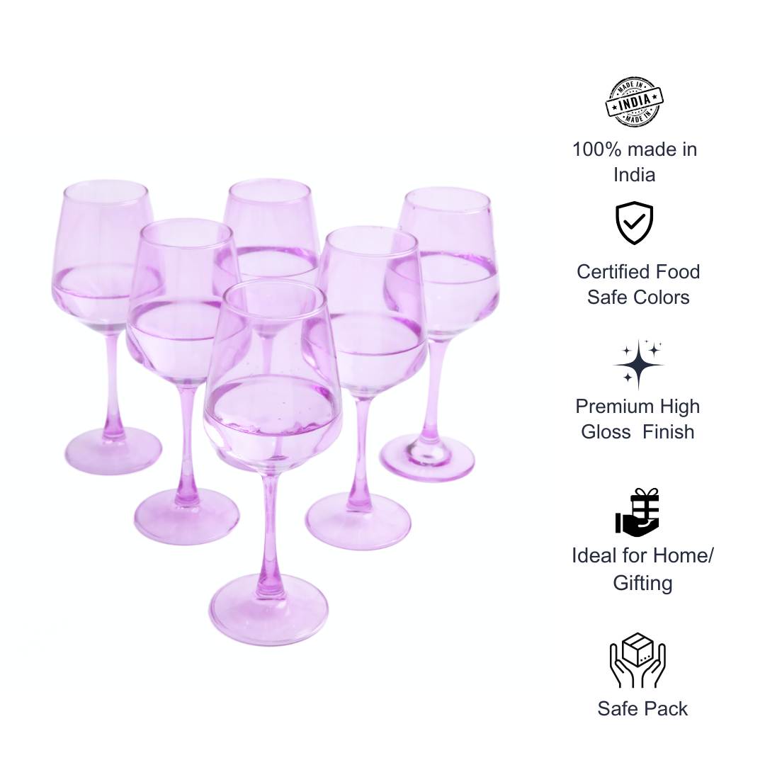 Wine Glass Set - Orchid (300ml) Crystal Glassware