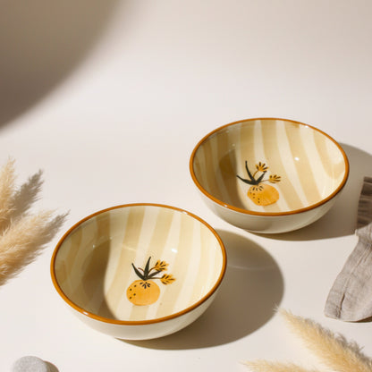 Apricot Ceramic Bowl- Multipurpose Deep Bowls (Brown)