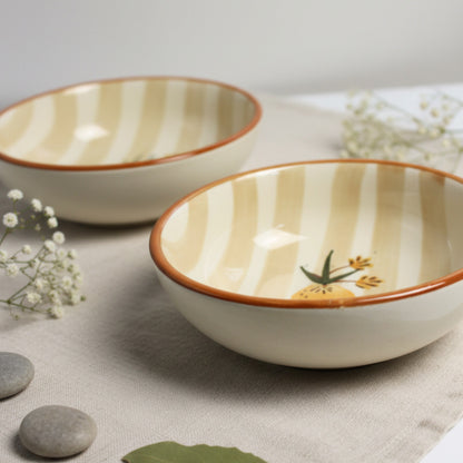 Apricot Ceramic Bowl- Multipurpose Deep Bowls (Brown)